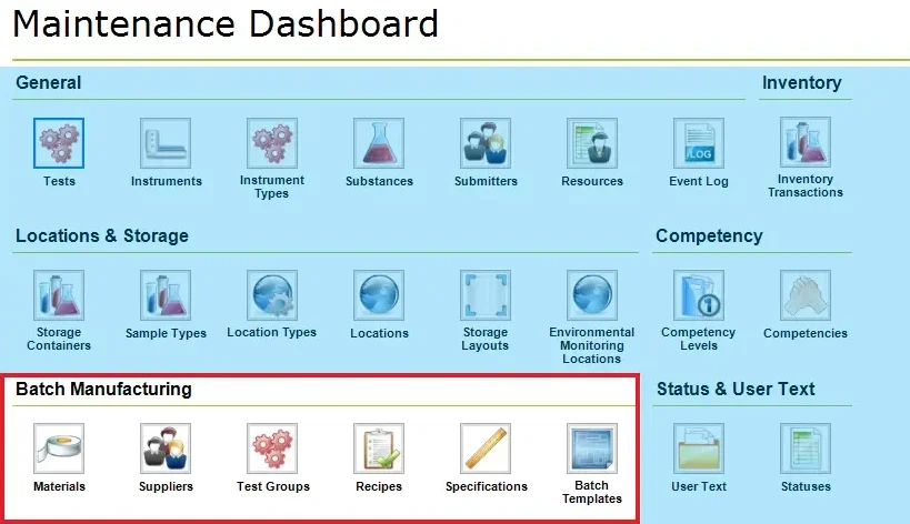 Matrix Gemini LIMS Batch Manufacturing